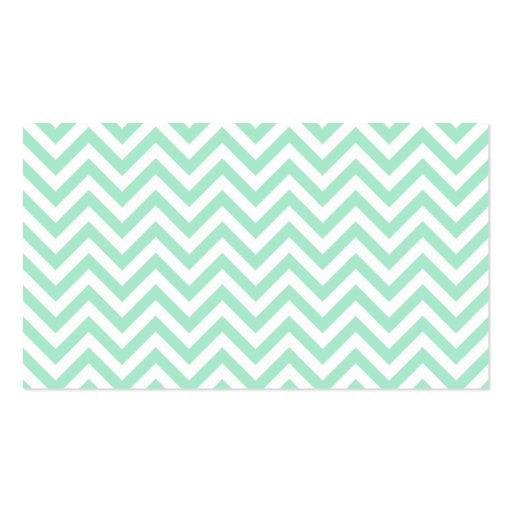 Modern Mint and White Chevron Pattern Business Cards (back side)