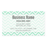 Modern Mint and White Chevron Pattern Business Cards