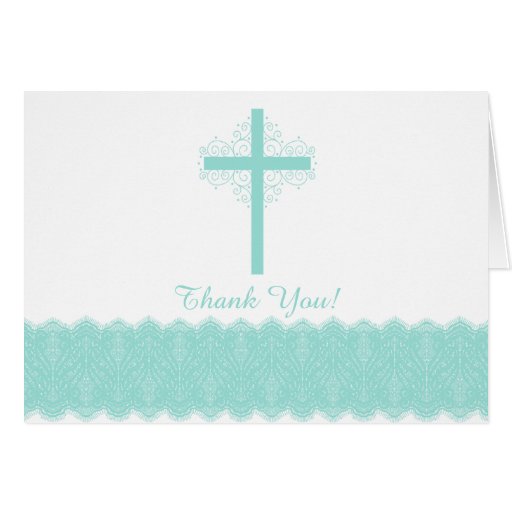 modern-mint-lace-cross-religious-thank-you-note-card-zazzle