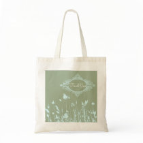 Modern MintGreen Rustic Country WeddingFavor Canvas Bags