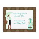Modern Mom (Green) Baby Shower Advice Cards Postcard