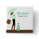 MODERN MOM (GREEN) NAME TAG Custom Button