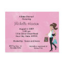 Modern Mom Pink Baby Shower Invitation postcards