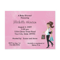 Modern Mom Pink Baby Shower Invitation postcards