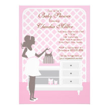 Modern Mom Pink Girls Baby Shower Invitation