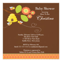 Modern Mom to Bee Baby Shower Invitation