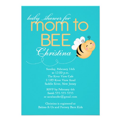 Modern Mom to Bee Baby Shower Invitation