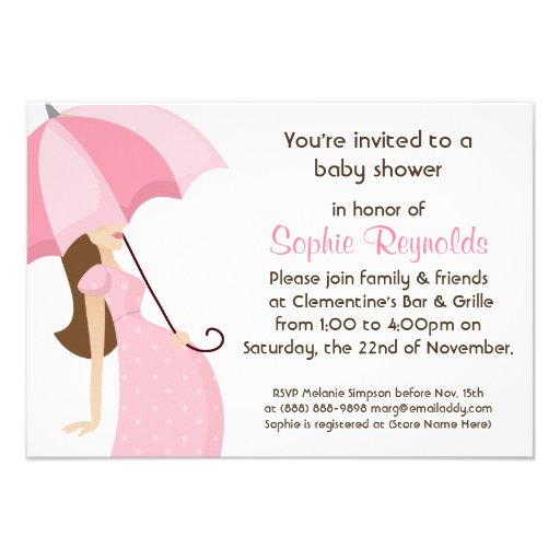Modern Mommy Pink Baby Shower - Girl Custom Announcement