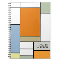 Modern Mondrian Tiles Personalized Notebook