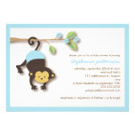 Modern Monkey Sweet Boy Baby Shower Invitation