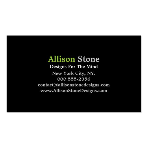 Modern Monogram 101 Business Cards (back side)