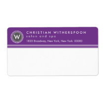 Modern Monogram Aesthetic Purple labels