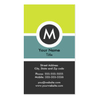 Modern Monogram Business Card