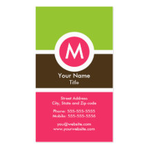 Modern Monogram Business Card