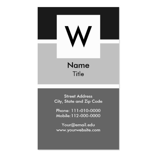 Modern Monogram Business Card