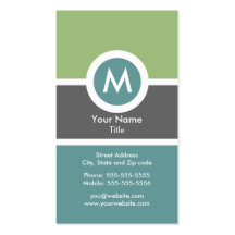Modern Monogram Business Card