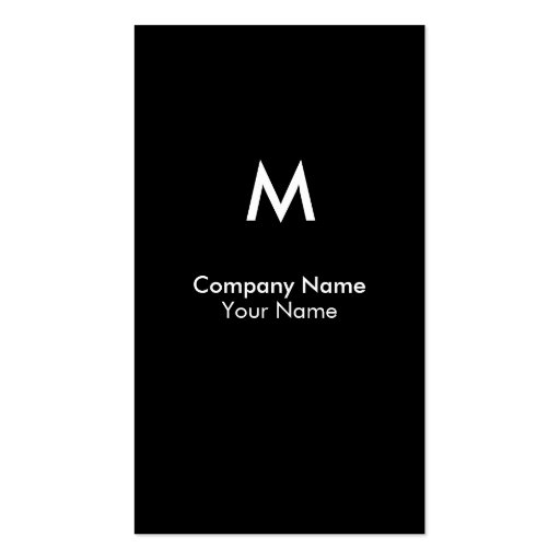 Modern Monogram Business Card (back side)