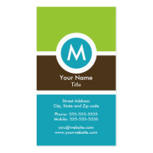 Modern Monogram Business Card