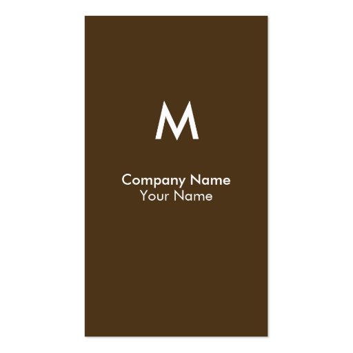 Modern Monogram Business Card - Blue/Brown (back side)