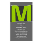 Modern Monogram Business Card - Green/Gray business cards