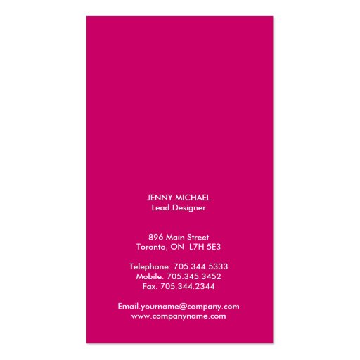 Modern Monogram Business Cards (back side)