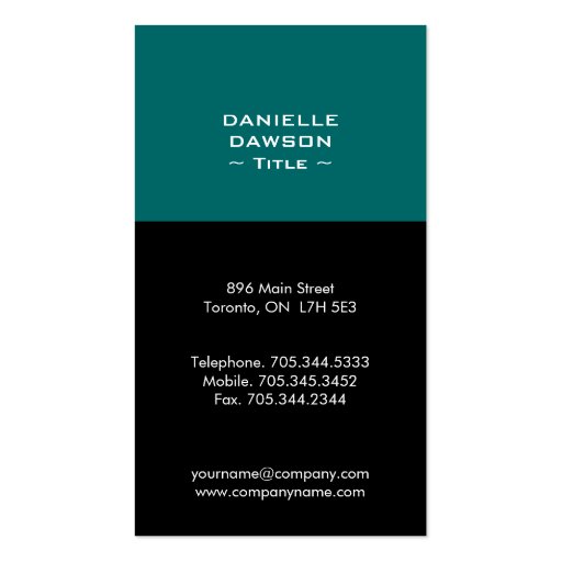 Modern Monogram Business Cards (back side)