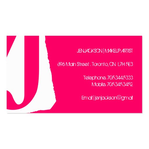 Modern Monogram Business Cards (back side)