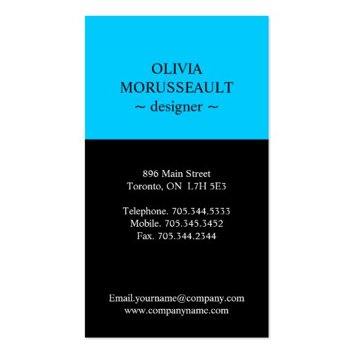 Modern Monogram Business Cards (back side)