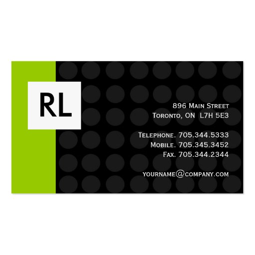 Modern Monogram Business Cards (back side)