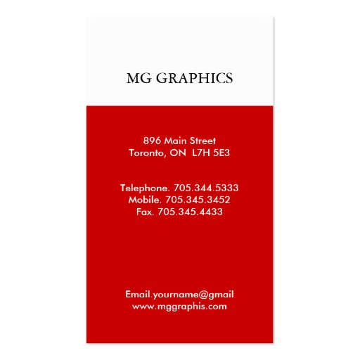 Modern Monogram Business Cards (back side)