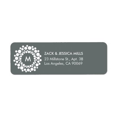 Modern Monogram Christmas Return Address Label