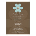 Modern Monogram Daisy Baby Shower Invitation invitations