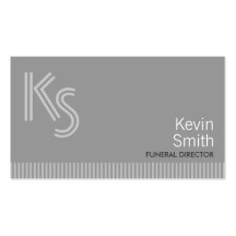 Modern Monogram Funeral Business Card