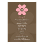Modern Monogram Girl Baby Shower Invitation