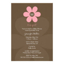 Modern Monogram Girl Baby Shower Invitation