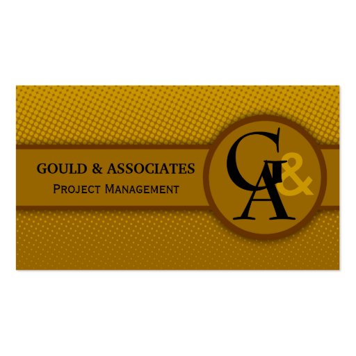 Modern Monogram Golden Brown  Business Cards (front side)