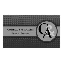 Modern Monogram Gray Business Cards