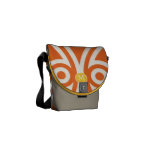 Modern Monogram Orange Yellow Chevron Zig Zag messenger bags