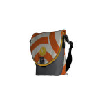 Modern Monogram Orange Yellow Circle Pattern messenger bags