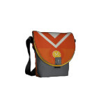 Modern Monogram Orange Yellow Diamond Pattern messenger bags