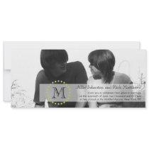 Modern Monogram Photo Wedding Invitations Black