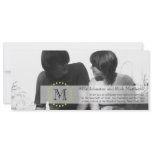Modern Monogram Photo Wedding Invitations Black