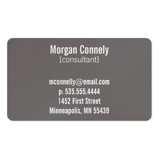 Modern Monogram Simple Custom Grey Business Cards Business Card (back side)