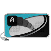 Modern Monogram Trail Aqua Doodle Speaker speakers