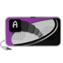 Modern Monogram Trail Purple Doodle Speaker speakers