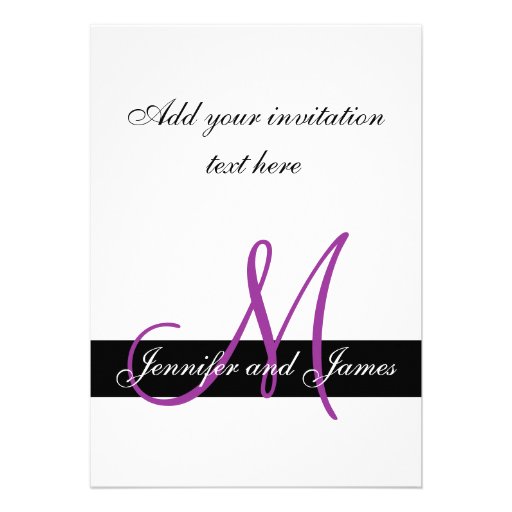 Modern Monogram Wedding Invitation Photo