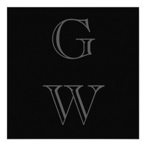 Modern Monogrammed Birthday Invitation  (black)
