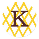 Modern Monogrammed Lattice in Yellow stickers