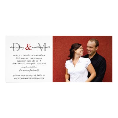 Modern Monograms Names Photo Wedding Invitations