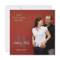 Modern Monograms with Photo Wedding Invitations